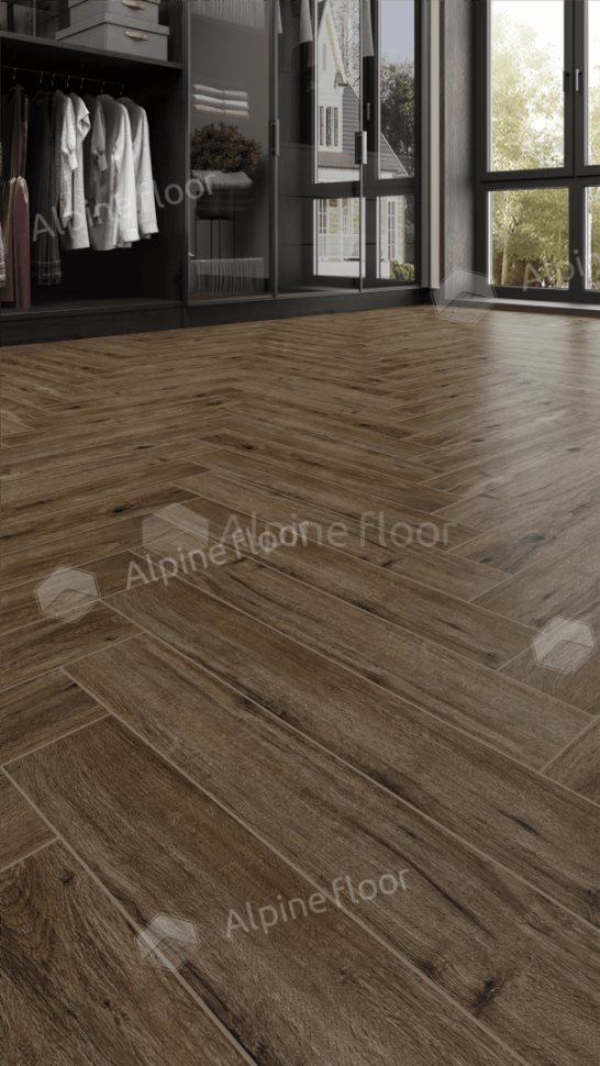 Ламинат "Alpine Floor" Herringbone 12 PRO Дуб Бордо (606*101*12 мм) — купить в Абакане