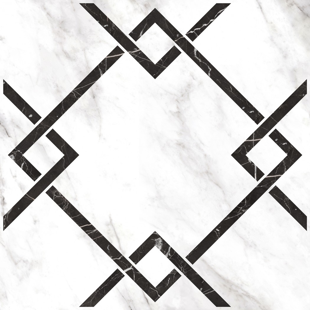 Керамогранит "Керамин" 600*600 Монте Р 7Д Орнамент Лаппатированный Белый — купить в Абакане