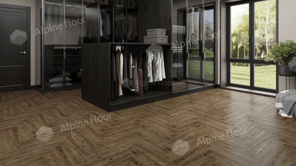 Ламинат "Alpine Floor" Herringbone 12 PRO Дуб Бордо (606*101*12 мм) — купить в Абакане