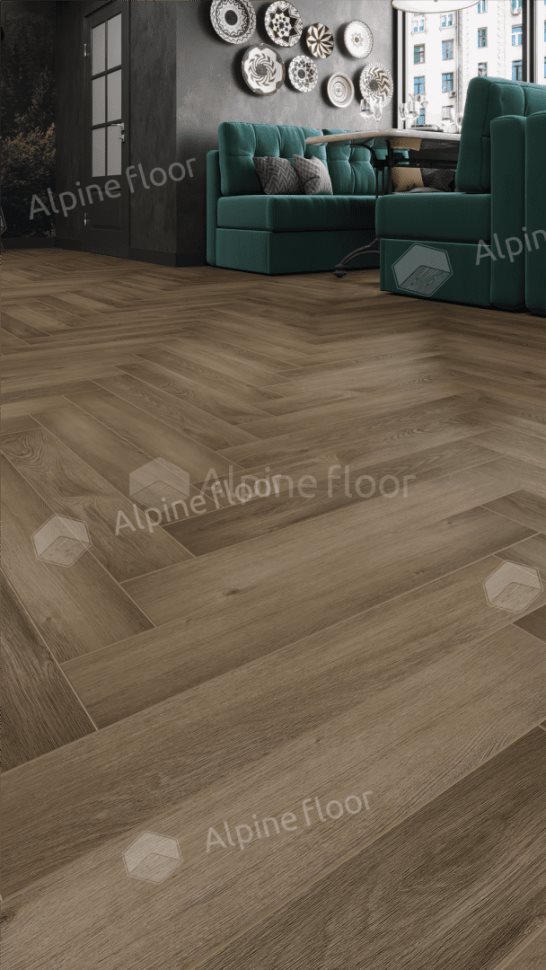 Ламинат "Alpine Floor" Herringbone 12 PRO Дуб Анжу (606*101*12 мм) — купить в Абакане